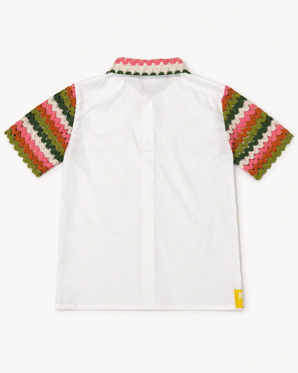 Miúdos Club — Camisa Crochê Guaraná — Flat lay — costas