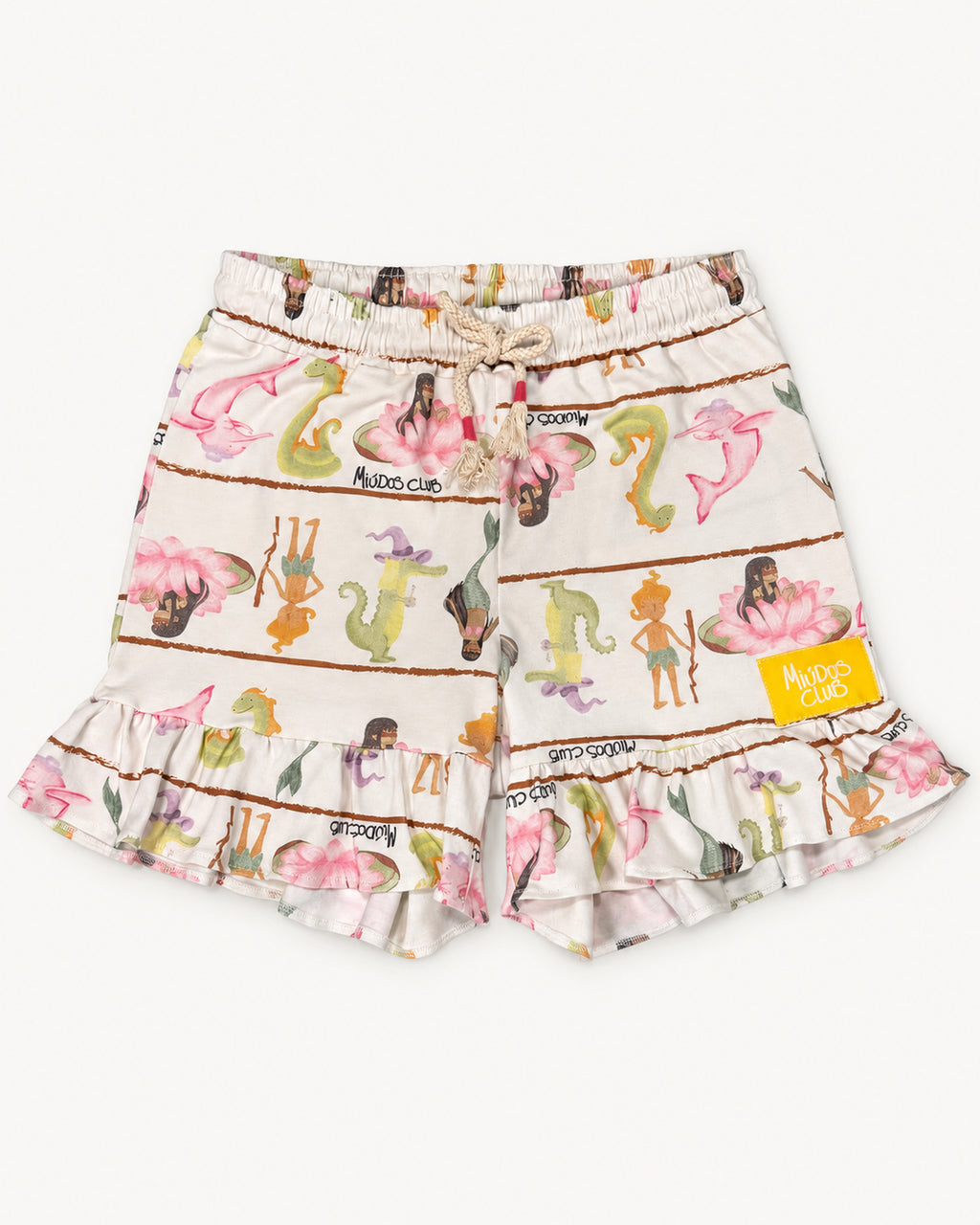 Miúdos Club — Shorts Frufru Folclore — Flat lay — frente