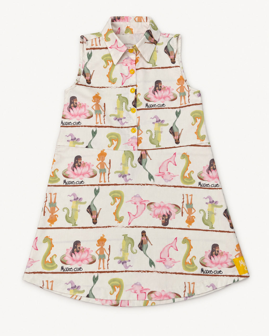 Miúdos Club — Vestido Camisa Folclore — flat lay — frente