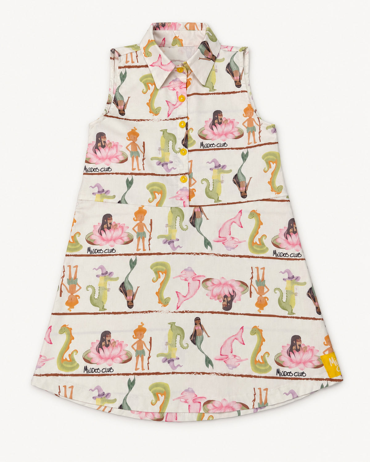 Miúdos Club — Vestido Camisa Folclore — flat lay — frente